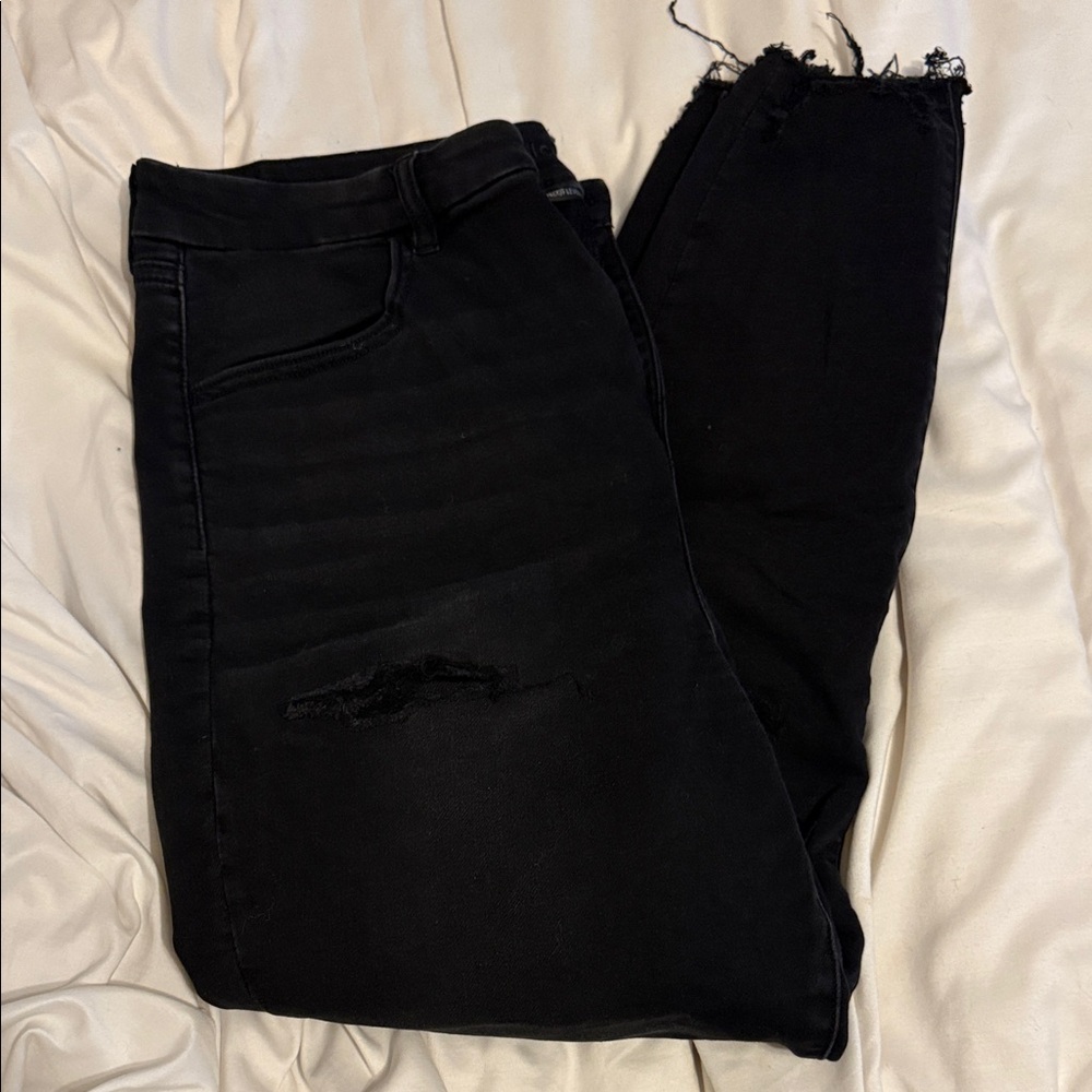 America Eagle Outfitters Next Level Stretch Curvy Hi-Rise Black Jegging
